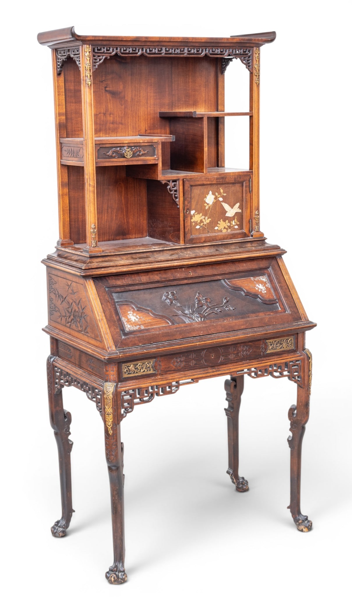 Gabriel Viardot (French, 1830-1906) Secretary Desk, Ca. 19th C., H 62.5" W 29.5" Depth 17.5" (1 of 20)