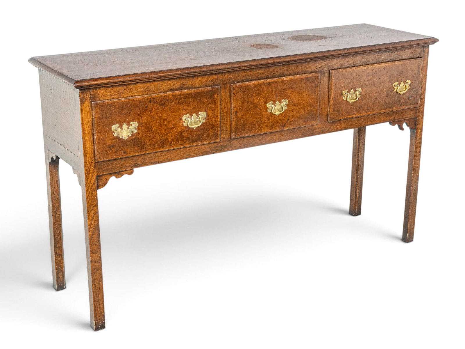 English Burled Walnut Sideboard H 36.5" W 63" Depth 18" (1 of 14)