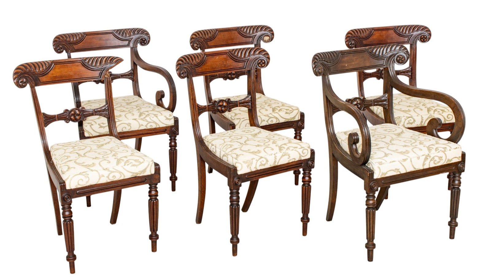 English Regency Mahogany Dining Chairs 19th C., 6 PCS (1 of 11)