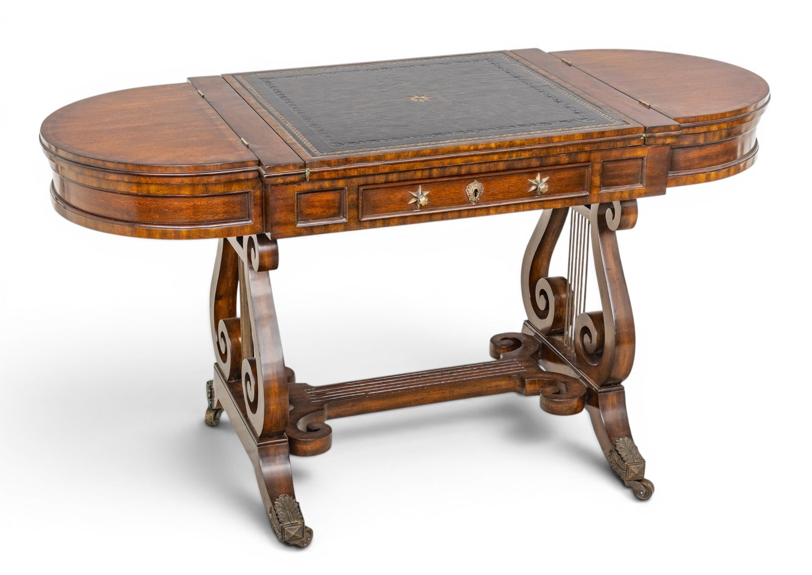 Maitland Smith (English) Regency Style Mahogany Desk - Game Table 20th C., H 28" W 53" Depth 23" 1 (1 of 11)