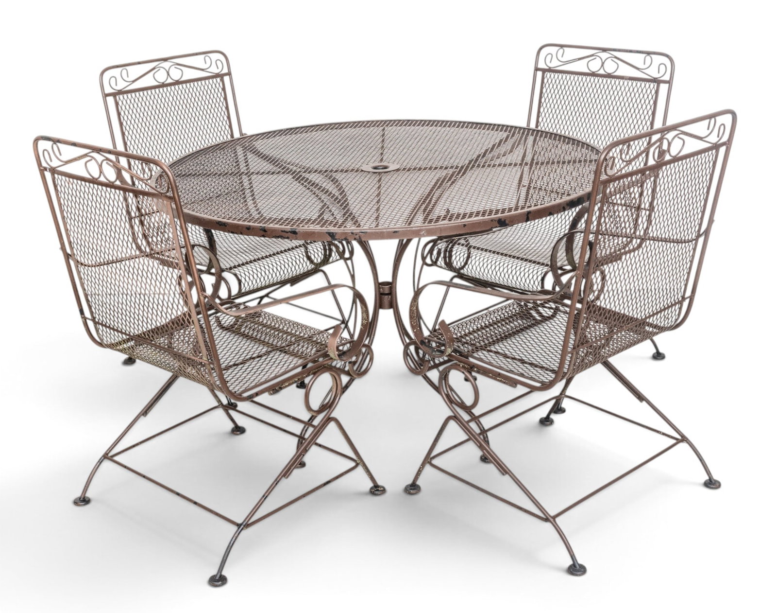 American Iron Patio Set, H 29" Dia. 48" 5 PCS (1 of 8)