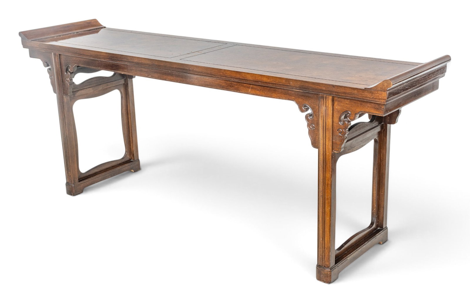 Baker Furniture Company (American, Grand Rapids) Chinese Walnut Console/Sofa Table 1980, H 34" L 84" (1 of 9)