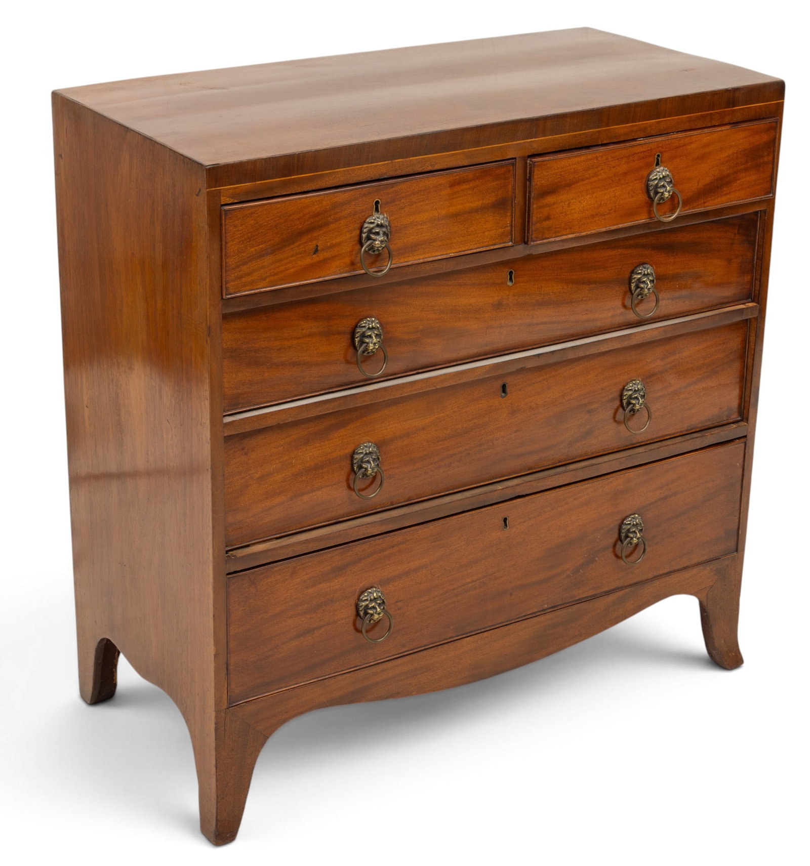Regency Mahogany Chest of Drawers 1820, H 36" W 35.5" Depth 17" 1 PC (1 of 7)