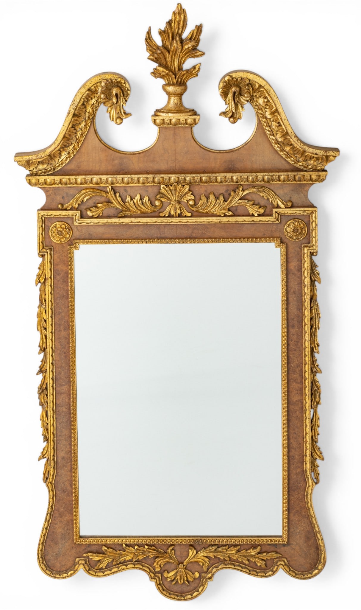 George III Style Parcel Gilt Wall Mirror 20th C., H 60" W 30" Depth 3" 1 PC (1 of 4)