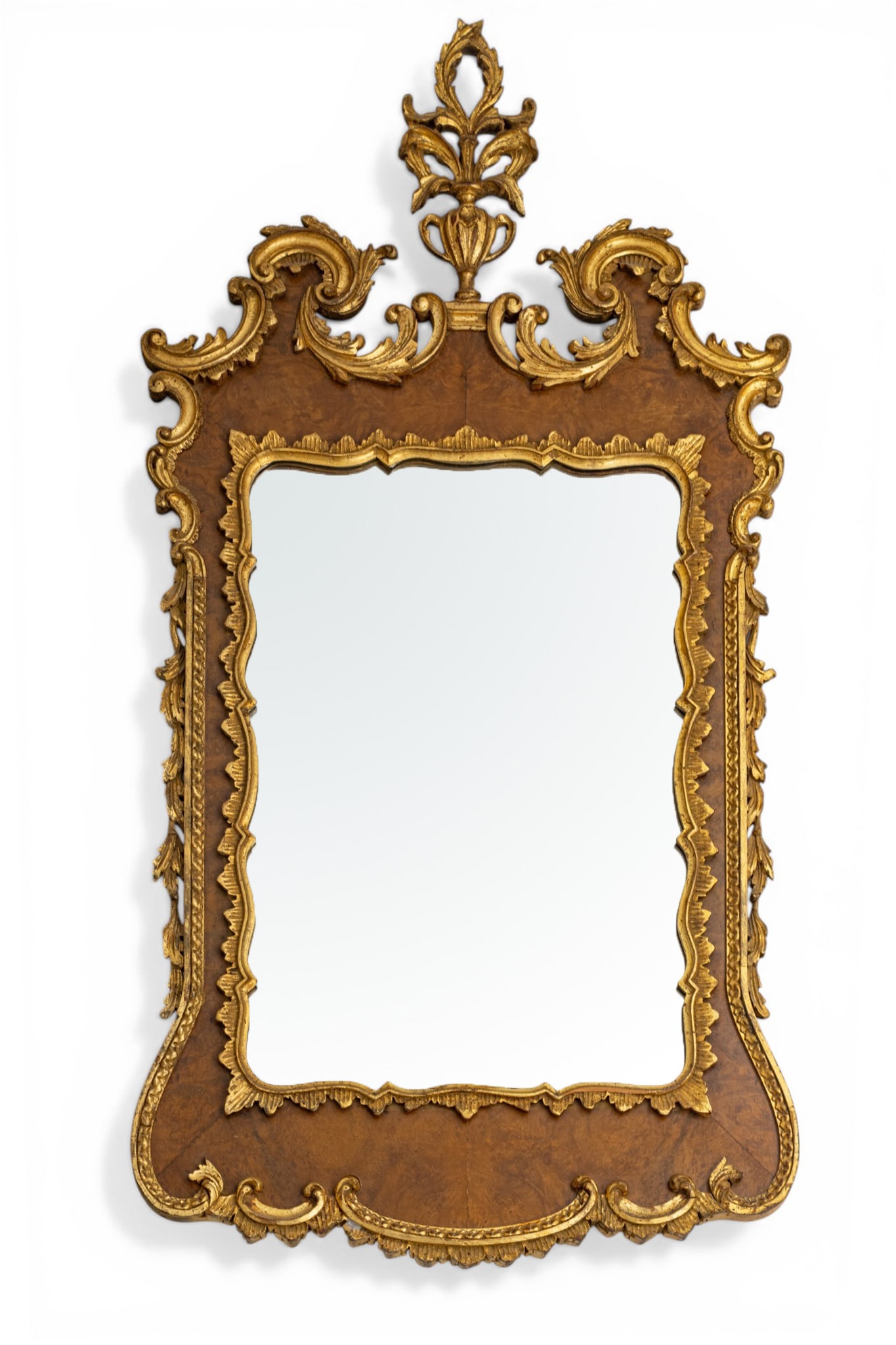 George III Style Parcel Gilt Wall Mirror, Ca. 1960, H 62" W 31" Depth 2" 1 PC (1 of 4)