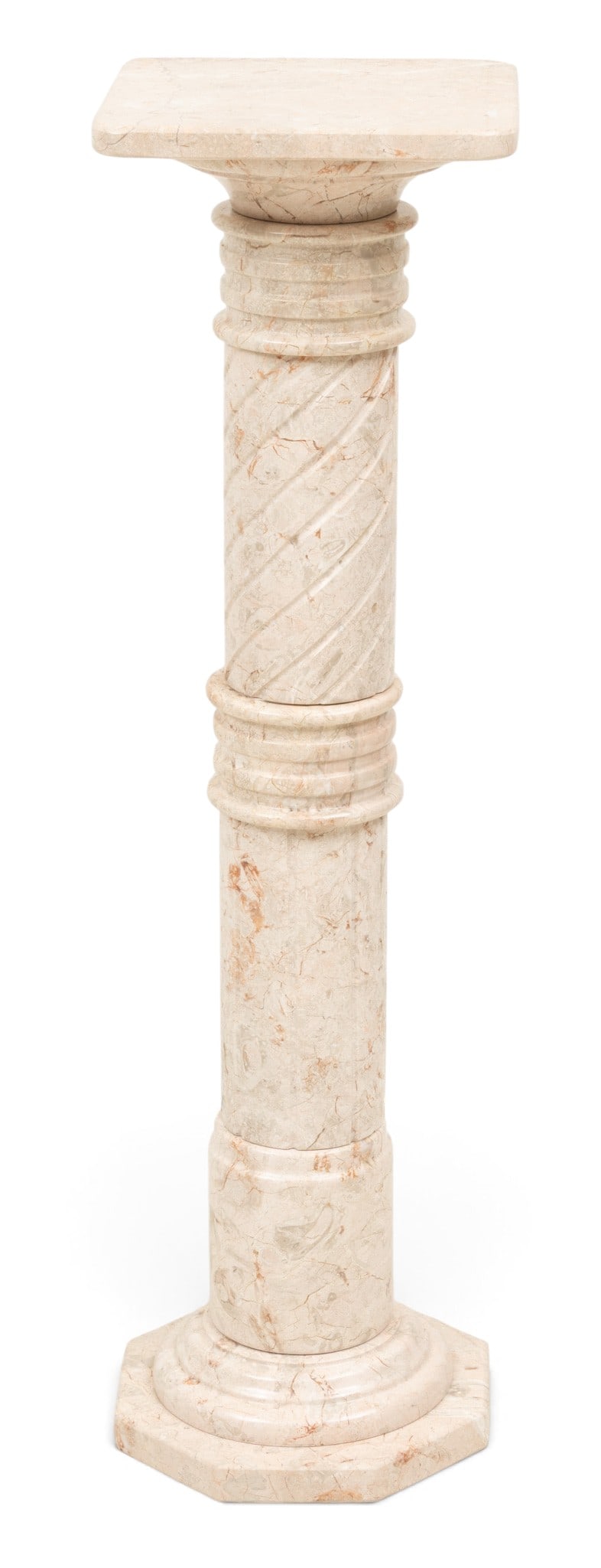 Italian White Marble Pedestal 1959, H 39.5" W 11" Depth 11" (1 of 5)