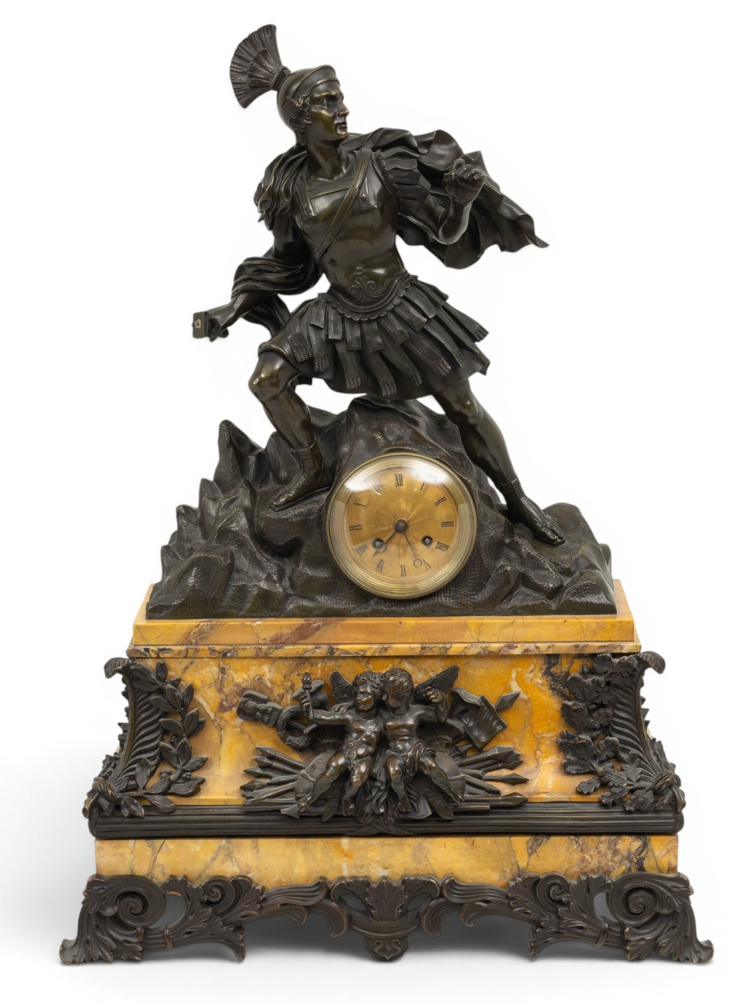 French Bronze Clock 19th Century, H 27.5" W 19.5" Depth 6" 1 PC (1 of 10)