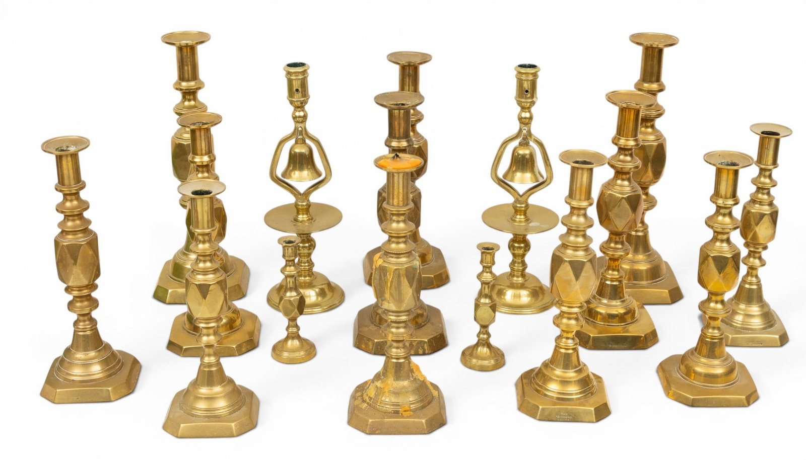 Brass Candlesticks, Ca. 1890's, 16 PCS (1 of 7)