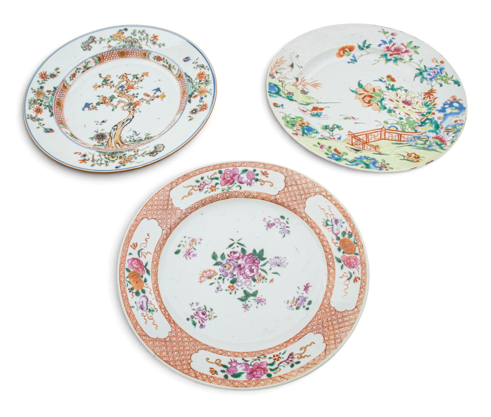 Chinese Export Porcelain Plates, Ca. 18th/19th Century, Dia. 8.75" 3 PCS (1 of 5)