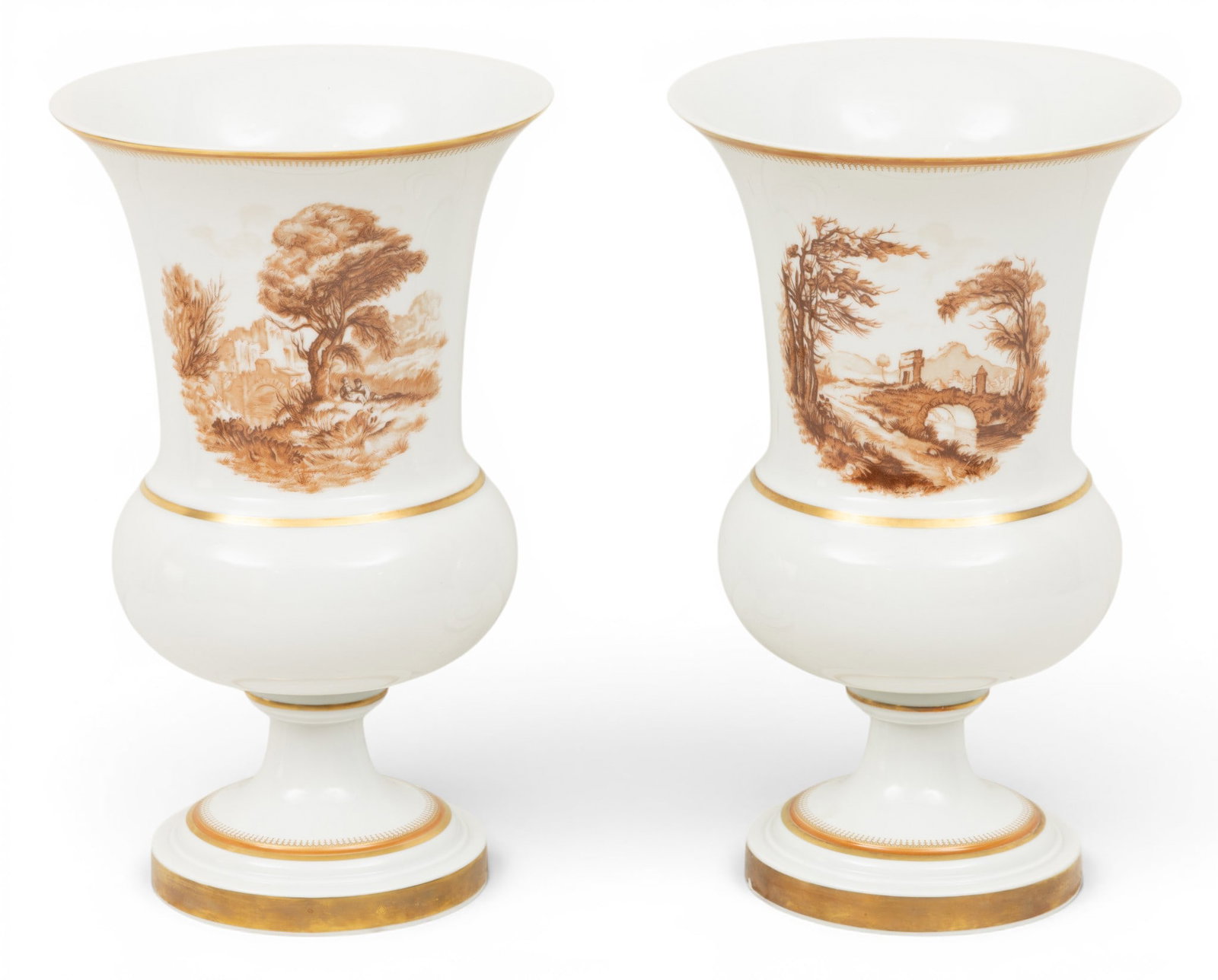 Vista Alegre, (Portugal) Porcelain Urns 1950, H 11.5" Dia. 7" 1 PAIR (1 of 5)