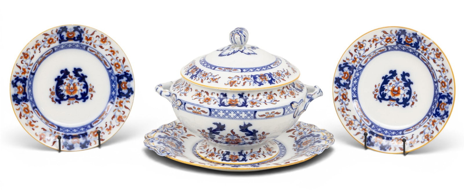 Minton (England) Ironstone Soup Tureen and Underplate 1850, 4 PCS (1 of 7)
