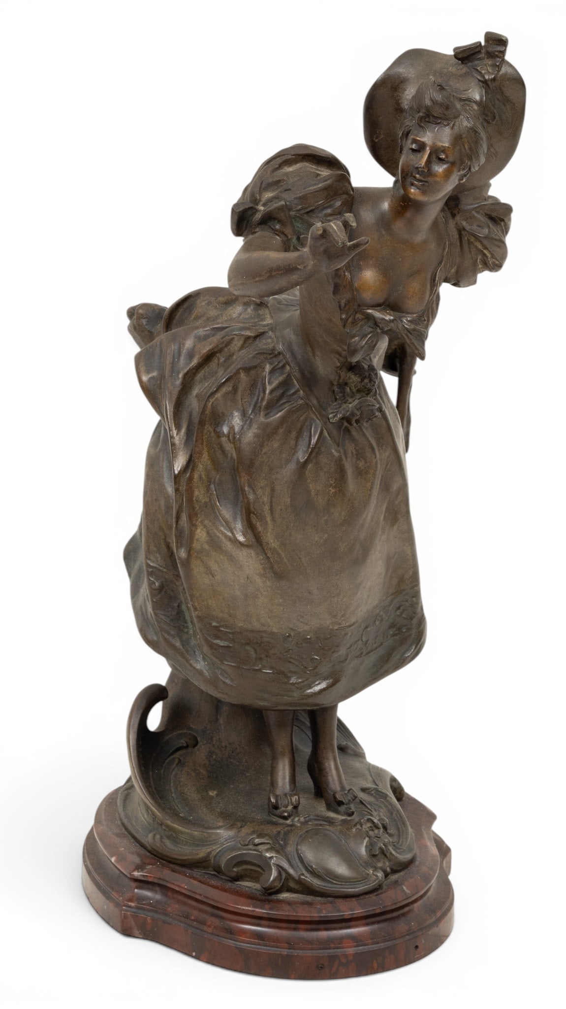After Victor Léopold Bruyneel Art Nouveau Spelter Sculpture 1920-1930, 'Libellule', H 18" W 7" (1 of 7)