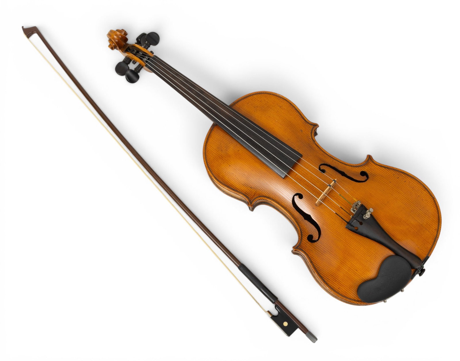 After Jacob Stainer (Austrian, 1618-1683) Spruce and Maple Violin with Bow and Case, Ca. 19th C., W (1 of 8)