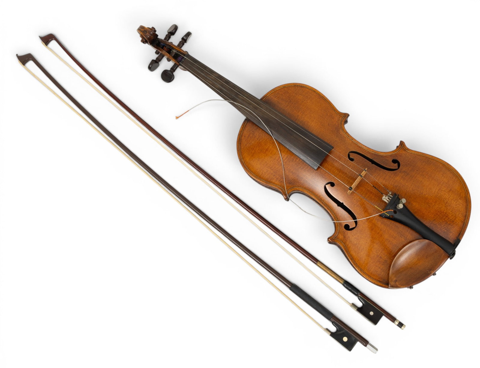 After Antonio Stradivari (Italian, 1644-1737) Maple Violin, Two Bows and Carrying Case, Ca. 19th C., (1 of 7)