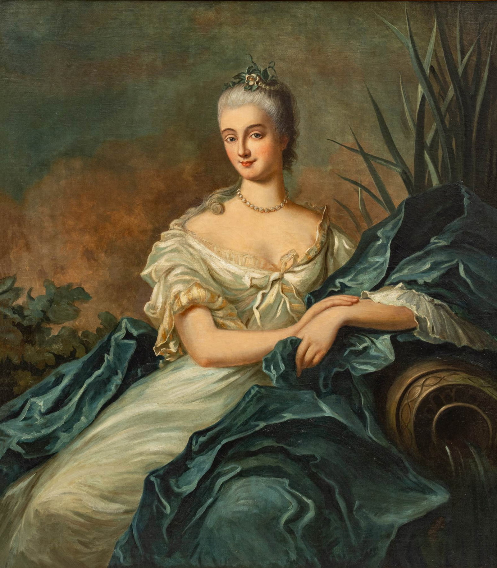 After Jean Marc Nattier (French, 1685-1766) Oil on Canvas on Canvas 19th Cent., 'Portrait of (1 of 9)
