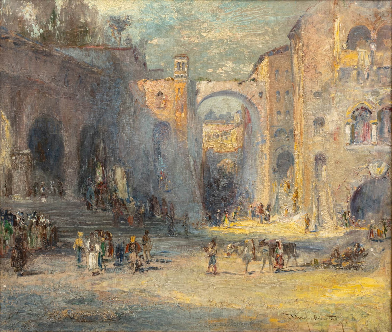 Douglas Arthur Teed (American, 1863-1929) Oil on Canvas, 1918, 'The Flying Arch, Perugia, Italy', H (1 of 9)