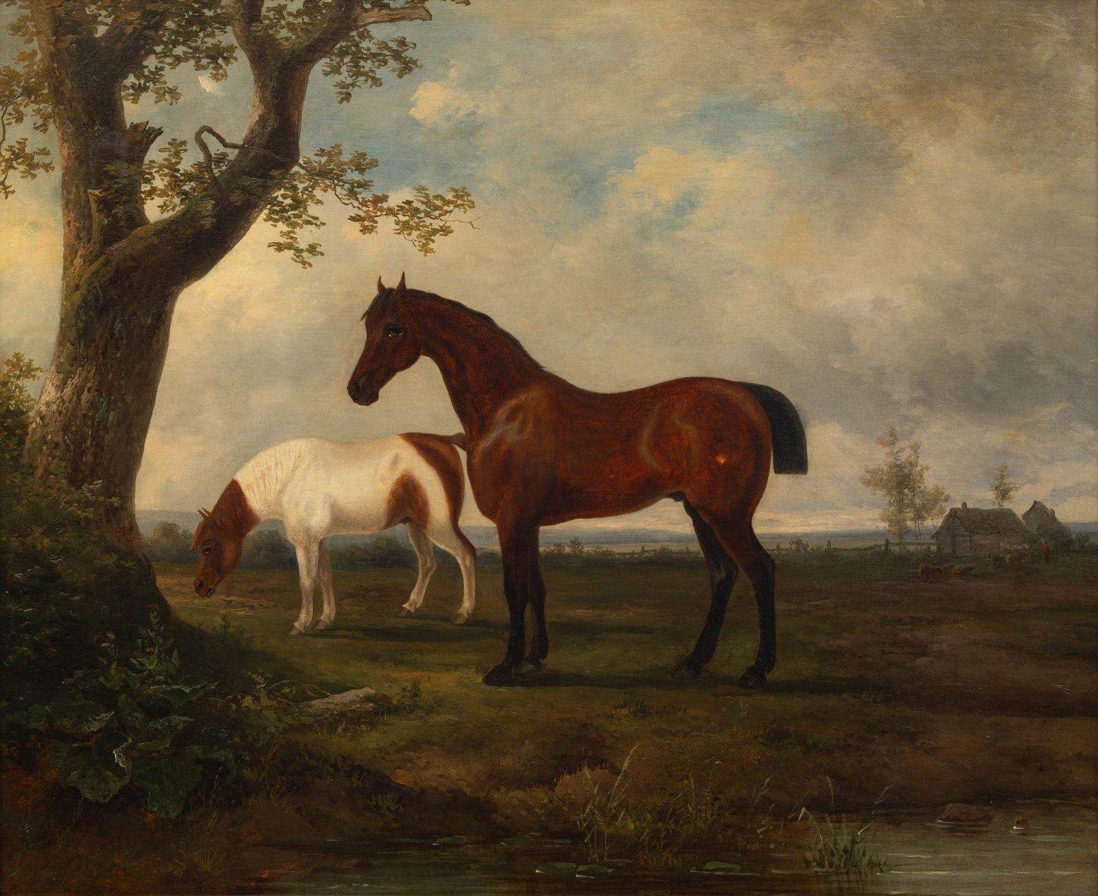 Attributed to Sawrey Gilpin (English, 1733-1807) Oil on Canvas, 'Horse and Pony in Landscape', H 24" (1 of 7)