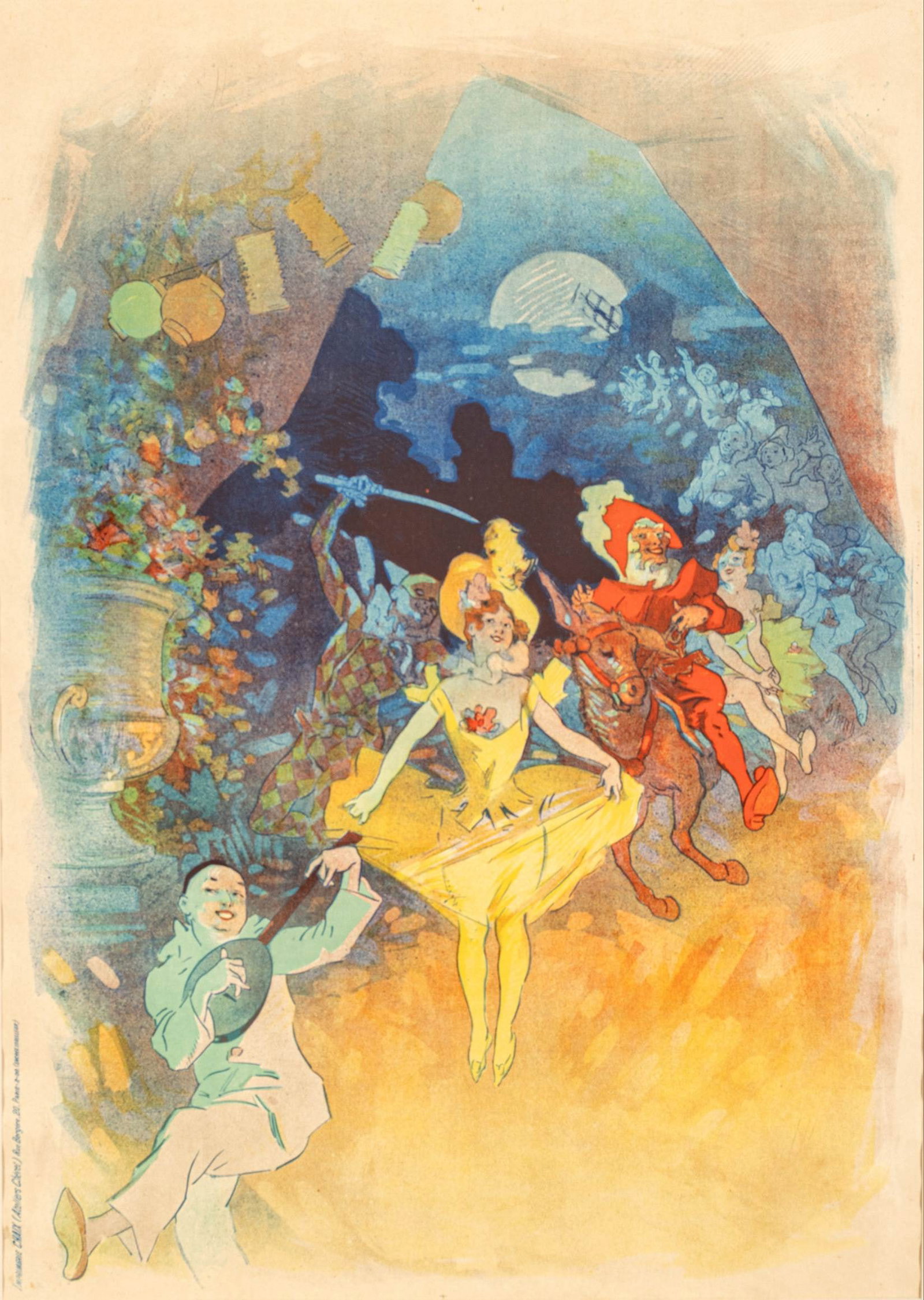 Jules Chéret (French, 1836-1932) Lithographic Poster in Colors on Paper, Before Text 'Musé (1 of 9)