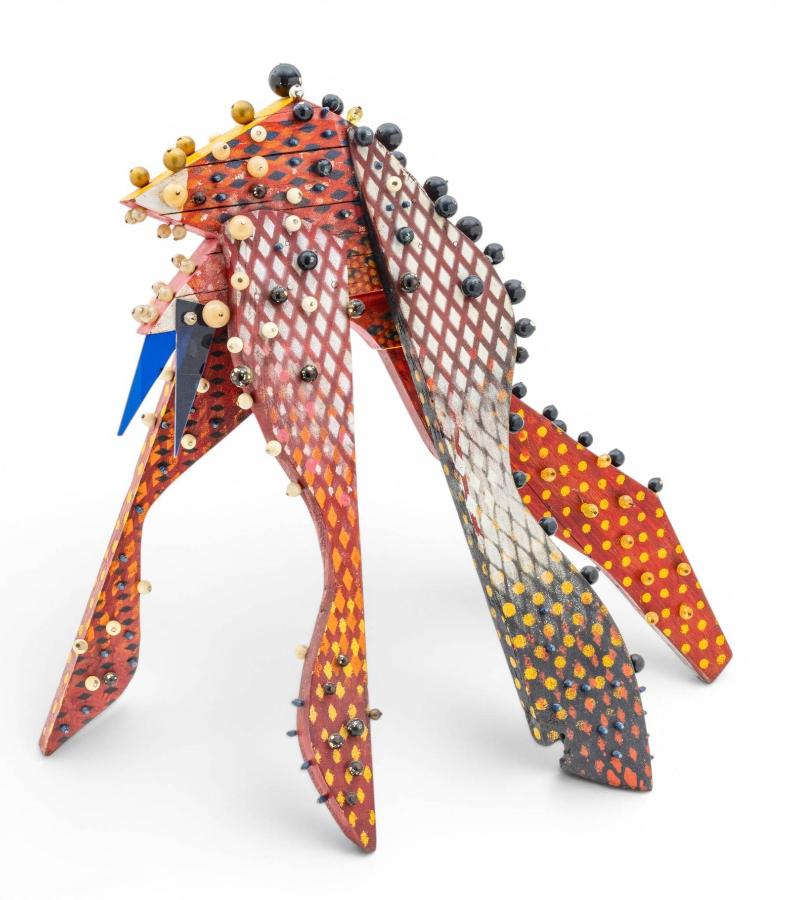 Gerome Kamrowski (American, 1914-2004) Beaded and Painted Mixed Media 1992, 'Animal' (1 of 8)