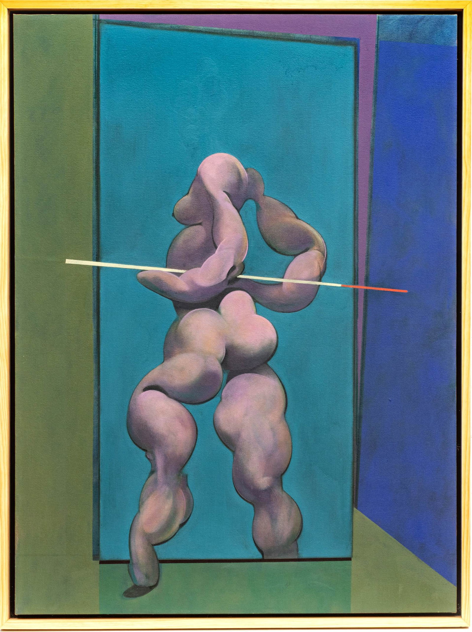 Kip Kowalski (American/Detroit, B. 1955) Oil on Canvas 'Iggynoranse', H 51.5" W 38": Kip Kowalski (American/Detroit, B. 1955) Oil on Canvas 'Iggynoranse', H 51.5" W 38" Signed and titled on the verso. Provenance: Property from a Royal Oak, Michigan private collector. Dimensions: H 51.
