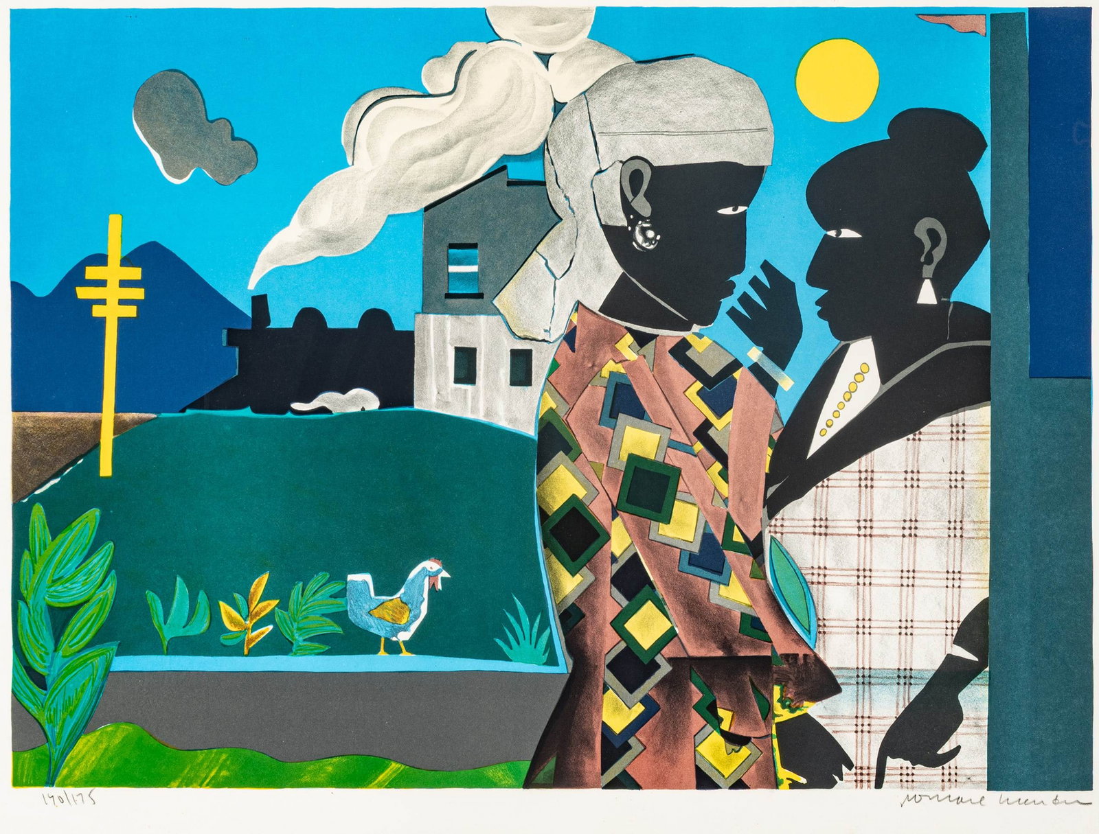 Romare Bearden (American, 1911-1988) Lithograph in Colors on Somerset Paper 1979, 'The (1 of 9)