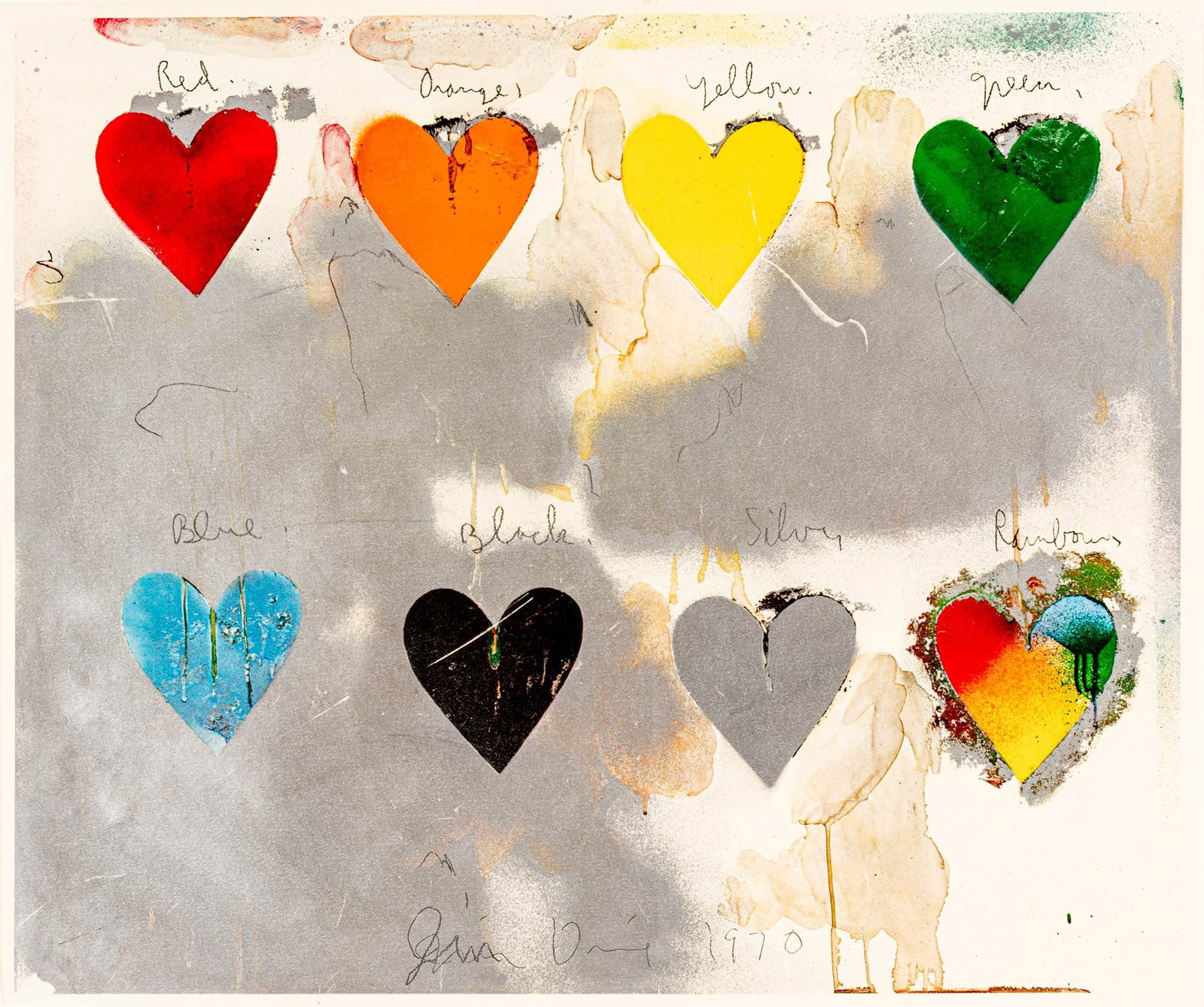 Jim Dine (American, B. 1935) Offset Lithograph and Screenprint in Colors on Wove Paper 'Eight (1 of 7)