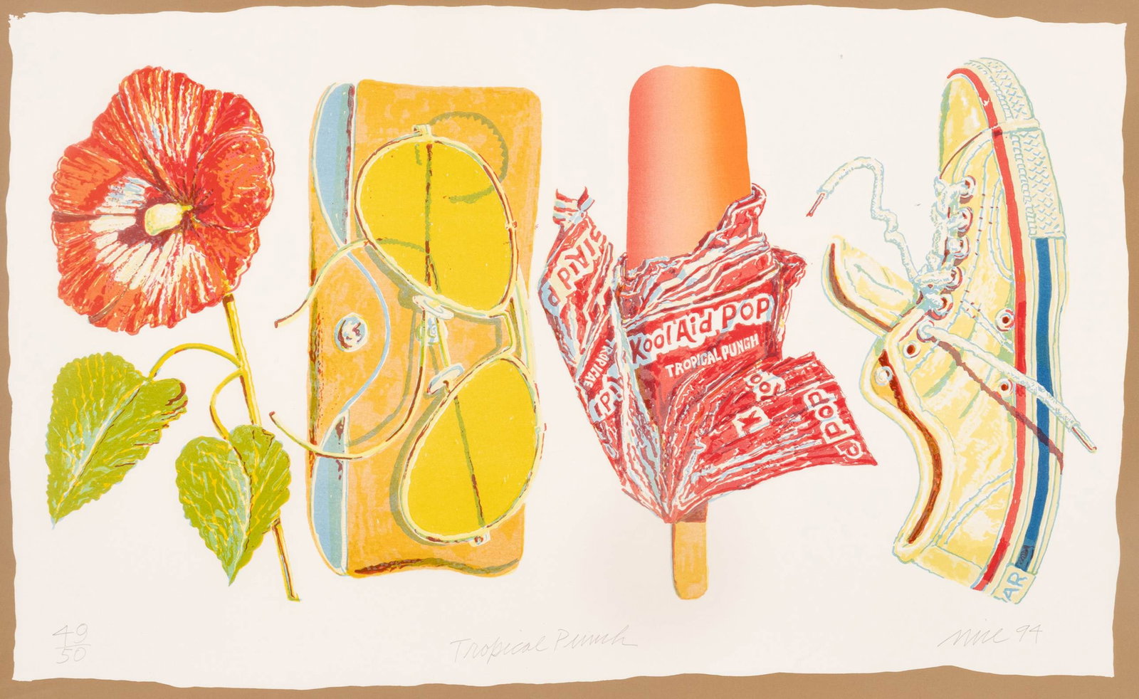 Don Nice (American, 1932-2019) Lithograph in Colors on Wove Paper 1994, 'Tropical Punch', H 29" W (1 of 8)