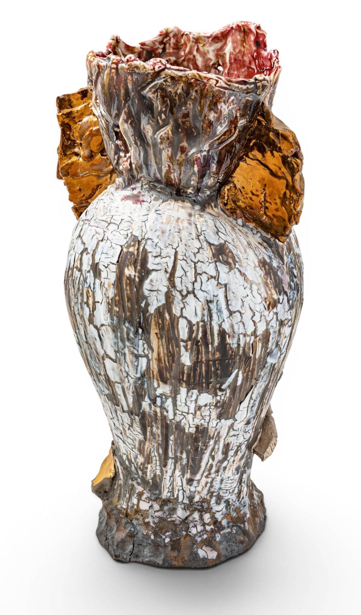 Gareth Mason (British, B. 1965) Glazed Porcelain and Stoneware Vase 2010-11, 'Ice Defies Sun', H 18" (1 of 9)
