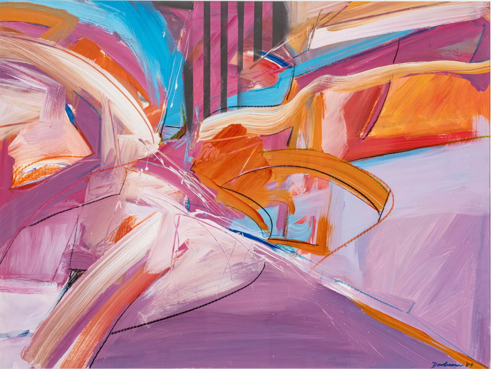 Paul Stefan Donhauser (German/American, 1936-2007) Acrylic on Paper, 1989, H 35.5" W 47.5" (1 of 8)