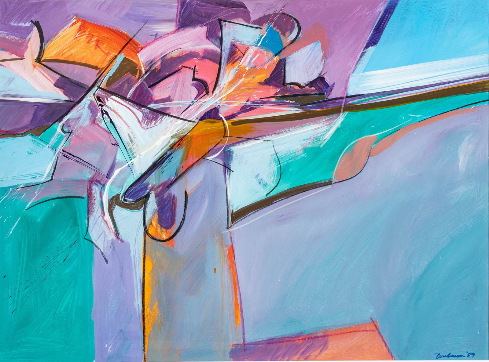 Paul Stefan Donhauser (German/American, 1936-2007) Acrylic on Paper, 1989, H 35.5" W 47.5" (1 of 7)