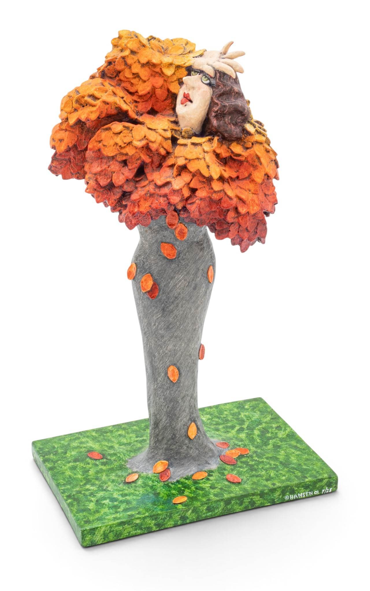 Stephen Hansen (American, B. 1950) Papier Mache Sculpture, Ca. 2001, 'Fall', H 17.25" W 10" Depth 7" (1 of 7)