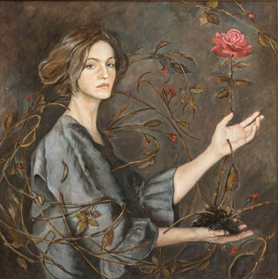 Gail Potocki (American/Detroit, B. 1961) Oil on Linen 2001, 'The Union of Hope and Sadness', H 36" W (1 of 8)