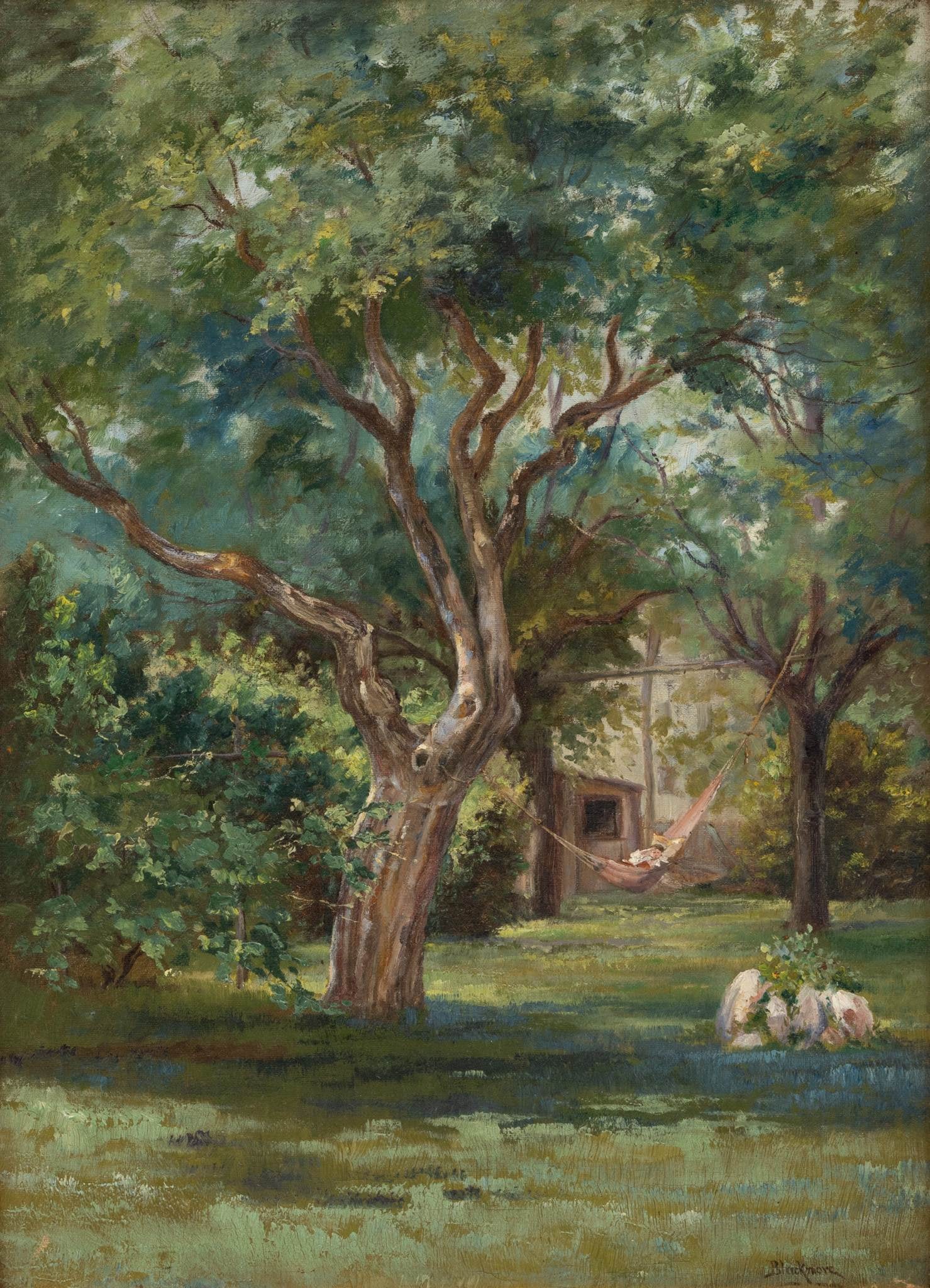 Arthur Edward Blackmore (English-American, 1854-1921) Oil on Canvas, Ca. Early 20th C., 'Garden (1 of 5)