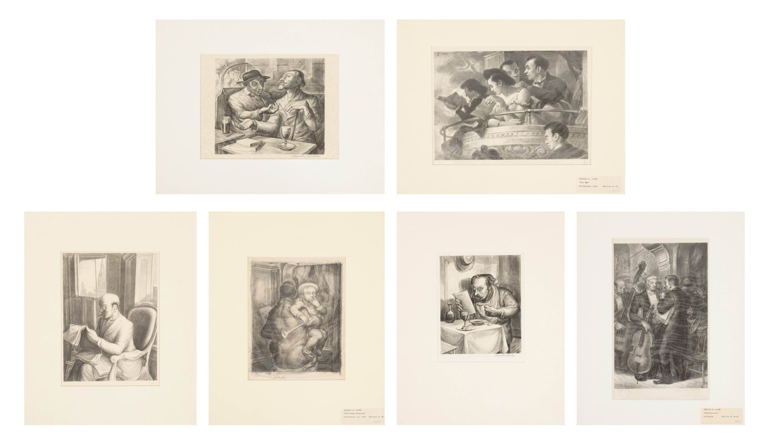Charles Locke (American, 1899-1983) Lithographs on Paper H 12" W 8.75" 7 PCS (1 of 13)