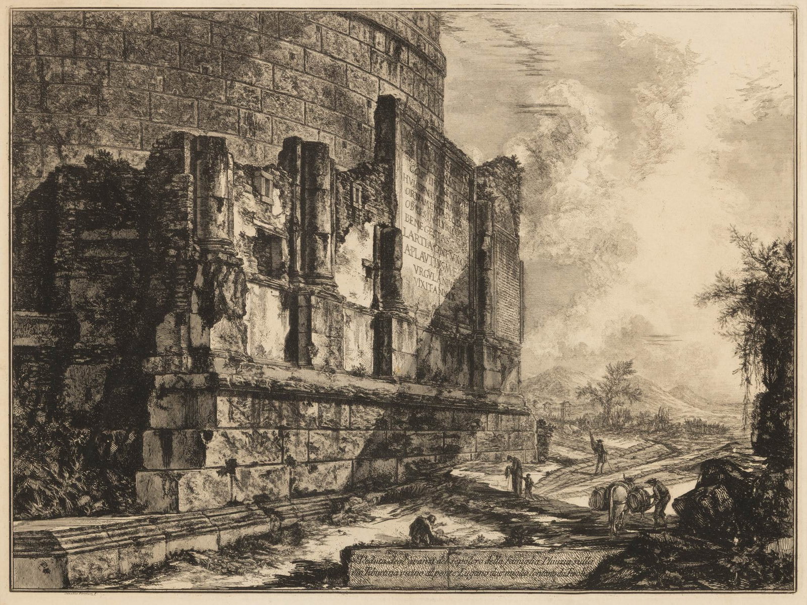 Giovanni Battista Piranesi (Italian, 1720-1778) Etching on Paper 'View of the Remains of the Tomb of (1 of 7)