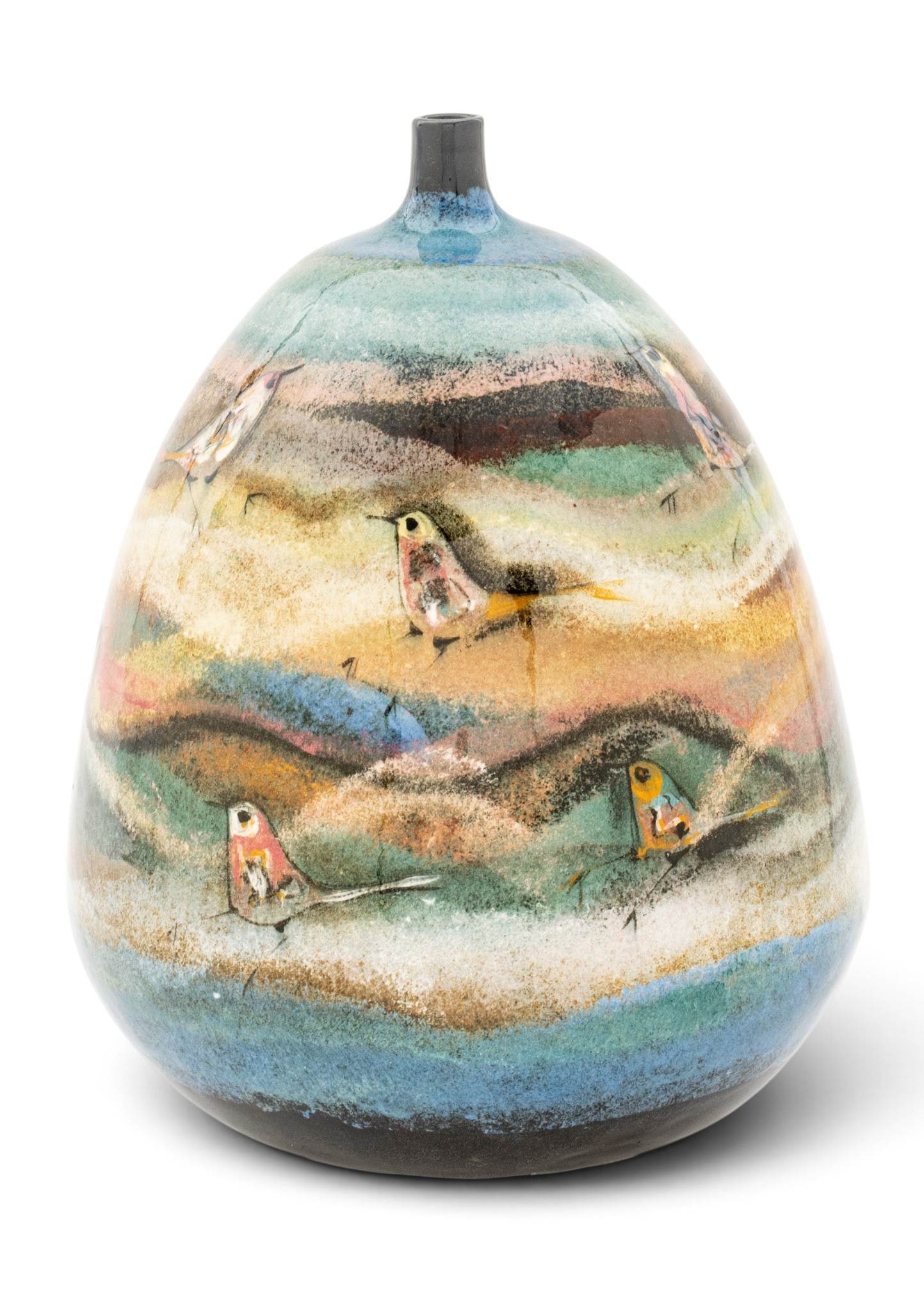 Polia Pillin (Polish/American, 1909-1992) Glazed Ceramic Vase H 10" Dia. 8" (1 of 10)