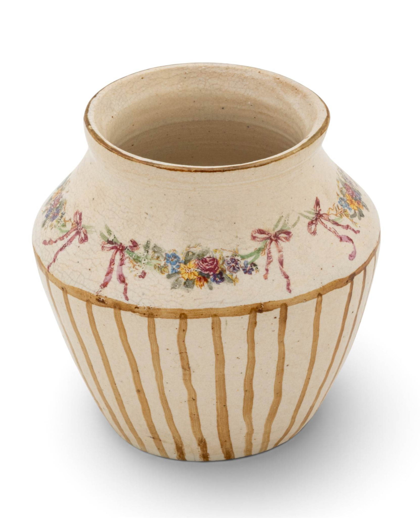 Mary Chase Perry (American, 1867-1961) Pre-Pewabic Pottery Decorated China Vase, Ca. 1890, H 2.75" (1 of 6)