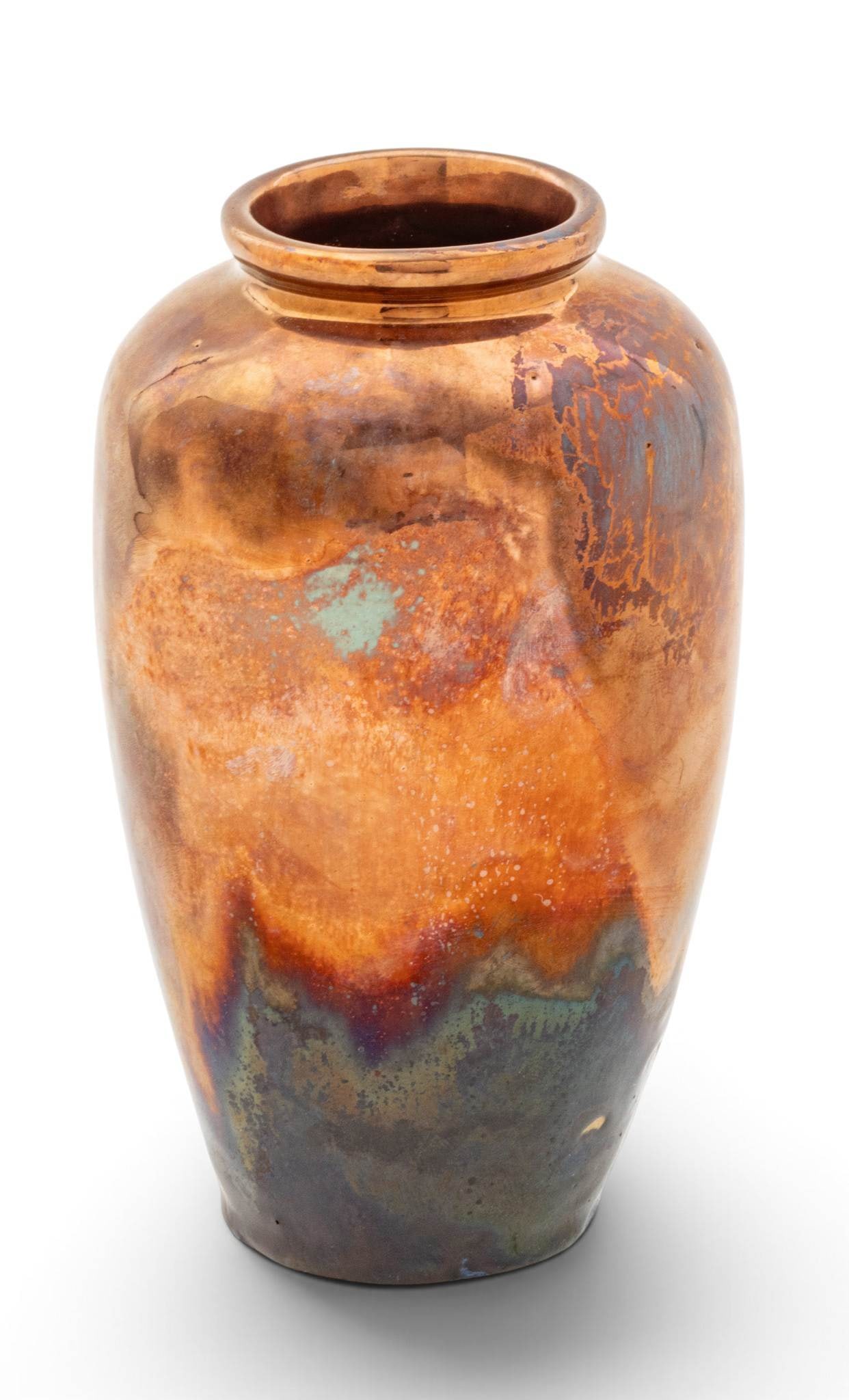 Ira and Ella Peters for Pewabic Pottery (Detroit, Est. 1903), Ca. 1975, H 7.25" Dia. 4" (1 of 6)