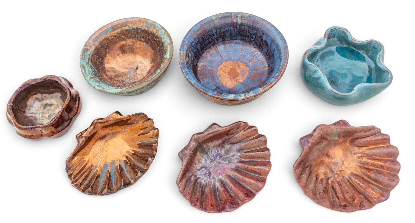 Ira and Ella Peters for Pewabic Pottery (Detroit, Est. 1903) Iridescent Glazed Earthenware Bowls 7 (1 of 8)