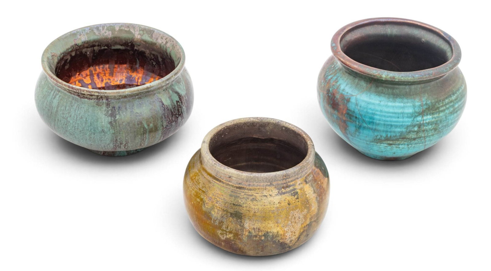 Ira and Ella Peters for Pewabic Pottery (Detroit, Est. 1903) Iridescent Glazed Earthenware Bowls (1 of 7)