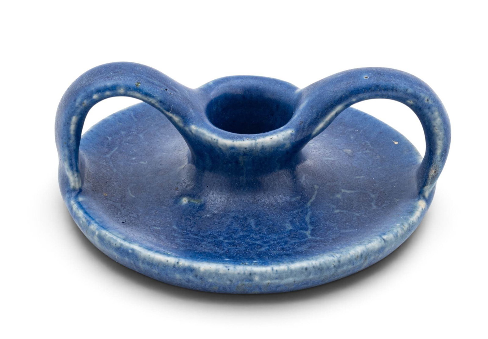 Pewabic Pottery (Detroit, Est. 1903) Early and Rare Glazed Earthenware Double Handled Candlestick (1 of 6)