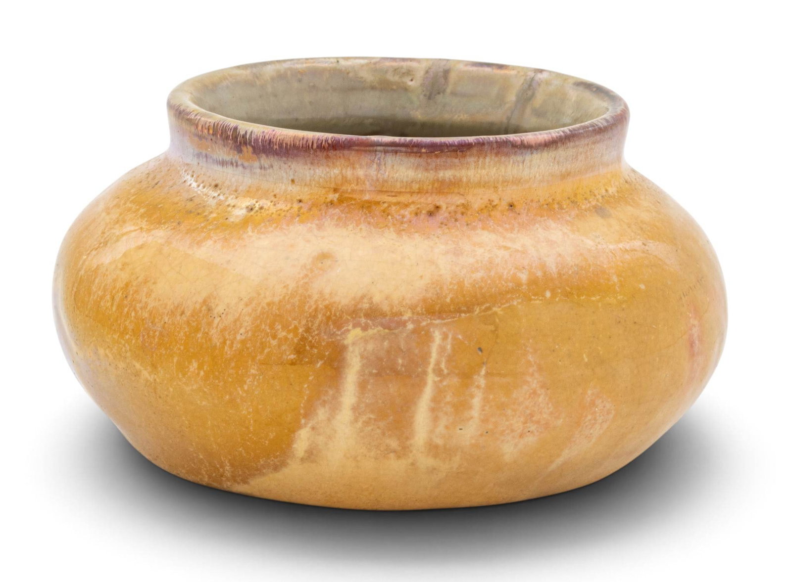 Pewabic Pottery (Detroit, Est. 1903) Iridescent Glazed Earthenware Low Bowl, Ca. 1940, H 2" Dia. (1 of 6)