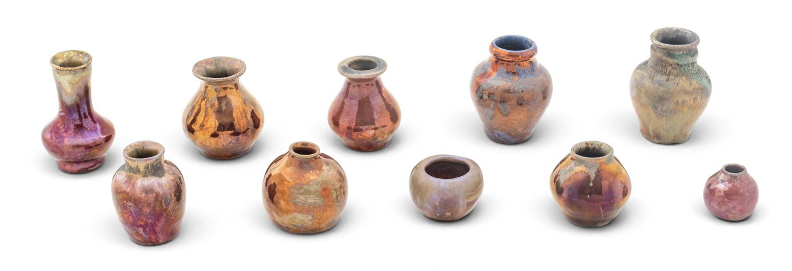 Ira and Ella Peters for Pewabic Pottery (Detroit, Est. 1903) Glazed Test Pieces, Ca. 1975, 10 PCS (1 of 7)