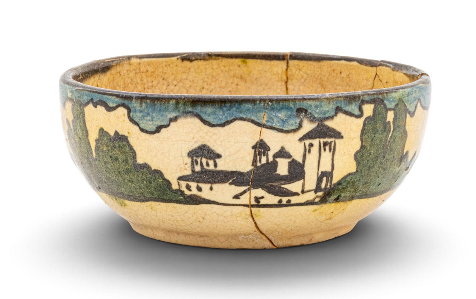 Pewabic Pottery (Detroit, Est. 1903) Dedham Pottery Influence Glazed Earthenware Bowl 1906-1910, H (1 of 7)