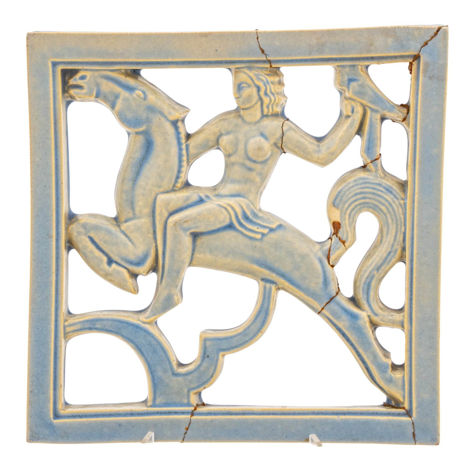 Attributed to Cliva Calder Morrison for Pewabic Pottery Architectural Tile 1930-1940, 'Anatolian (1 of 7)