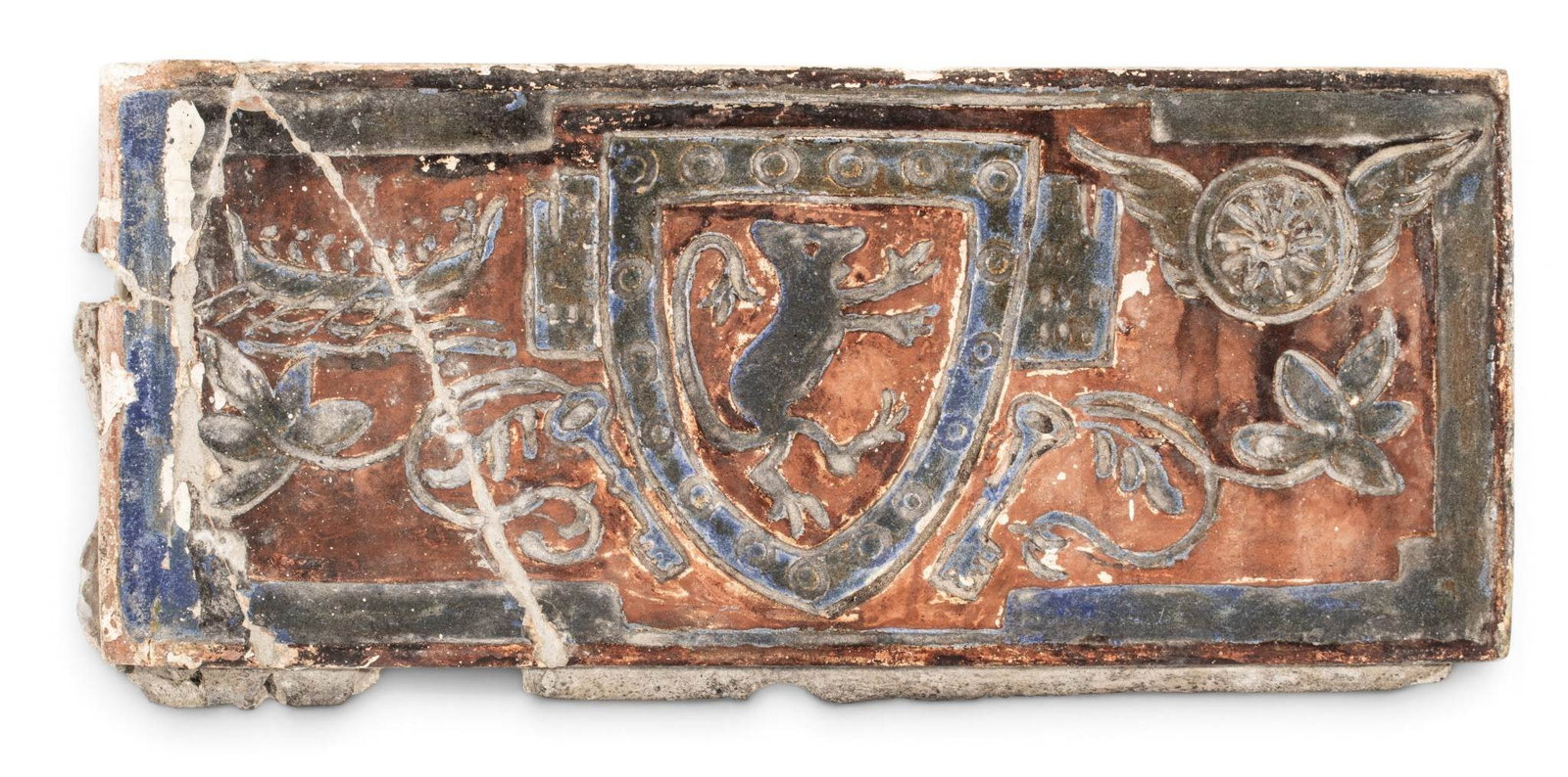 Pewabic Pottery (Detroit, Est. 1903) Ceramic Architectural Tile 1st Half 20th C., H 9.25" W 20" (1 of 5)