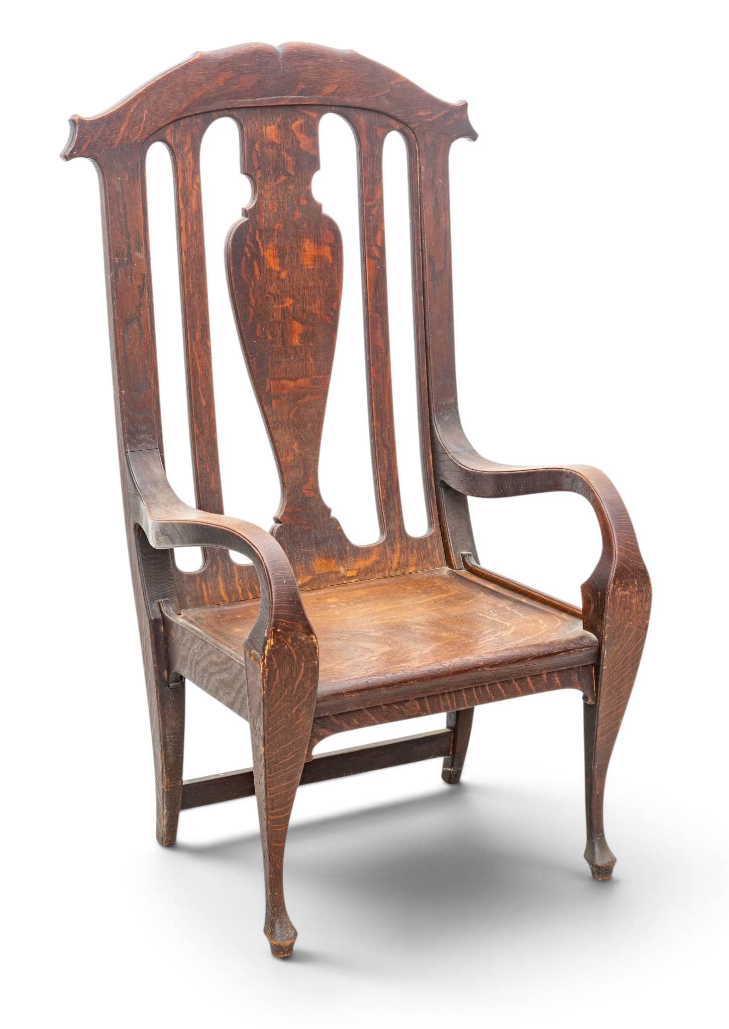 Quarter Sawn Oak Armchair, Ca. Early 20th C., Coll. of Charles Lang Freer H 46.5" W 25" Depth 20.75" (1 of 7)