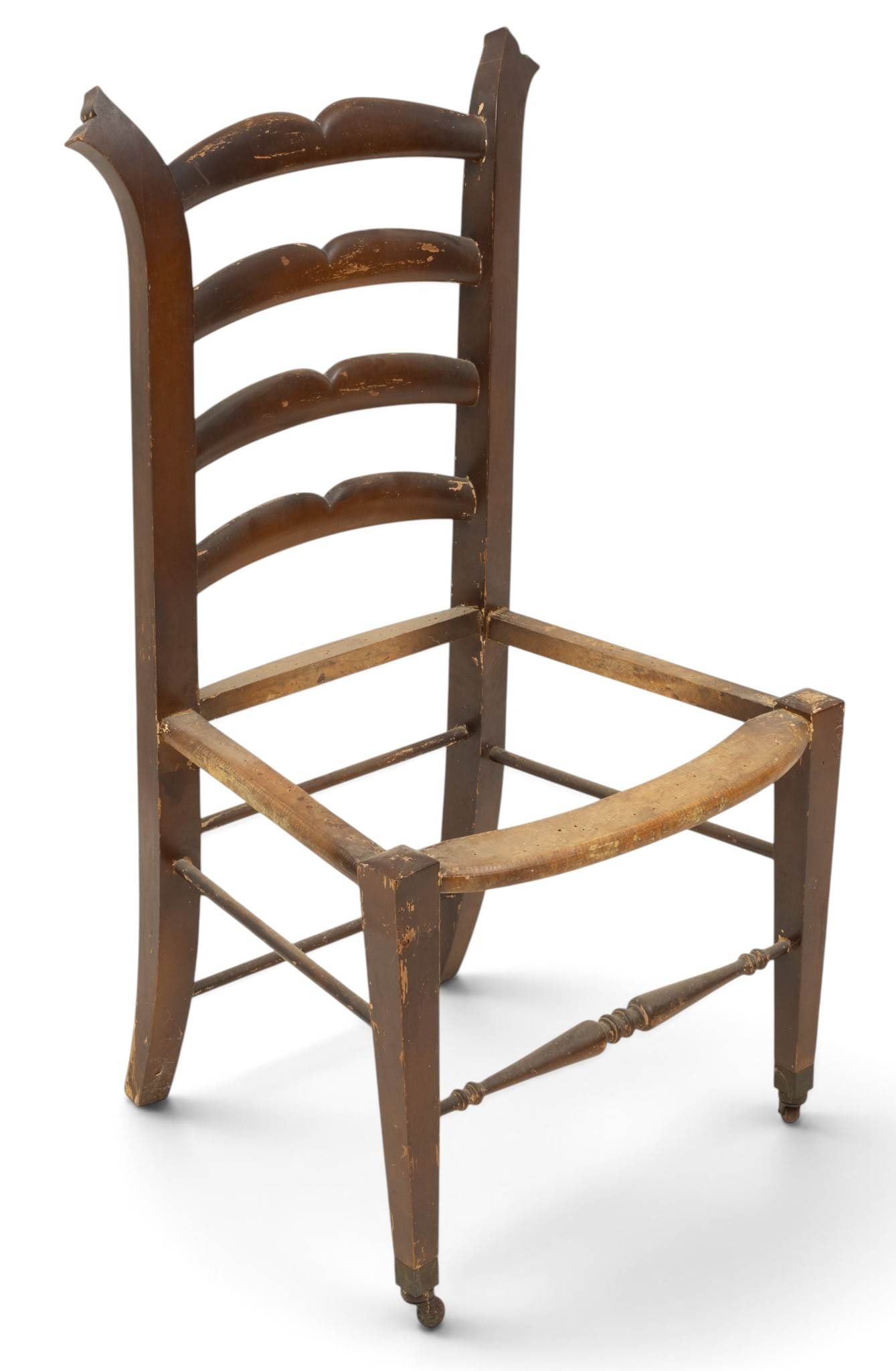 Carved Pine Ladder Back Side Chair, Ca. 1900, Coll. of Charles Lang Freer H 41" W 22.5" Depth 20" (1 of 5)