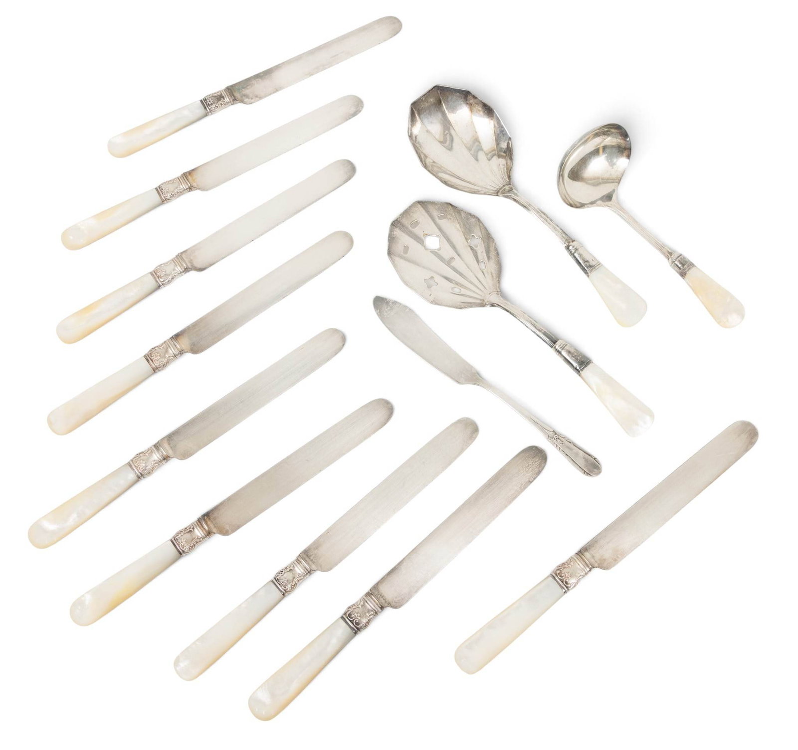 Carving Set and Mother of Pearl Knives and Serving Spoons Early 20th C., Coll. of Charles Lang Freer (1 of 5)