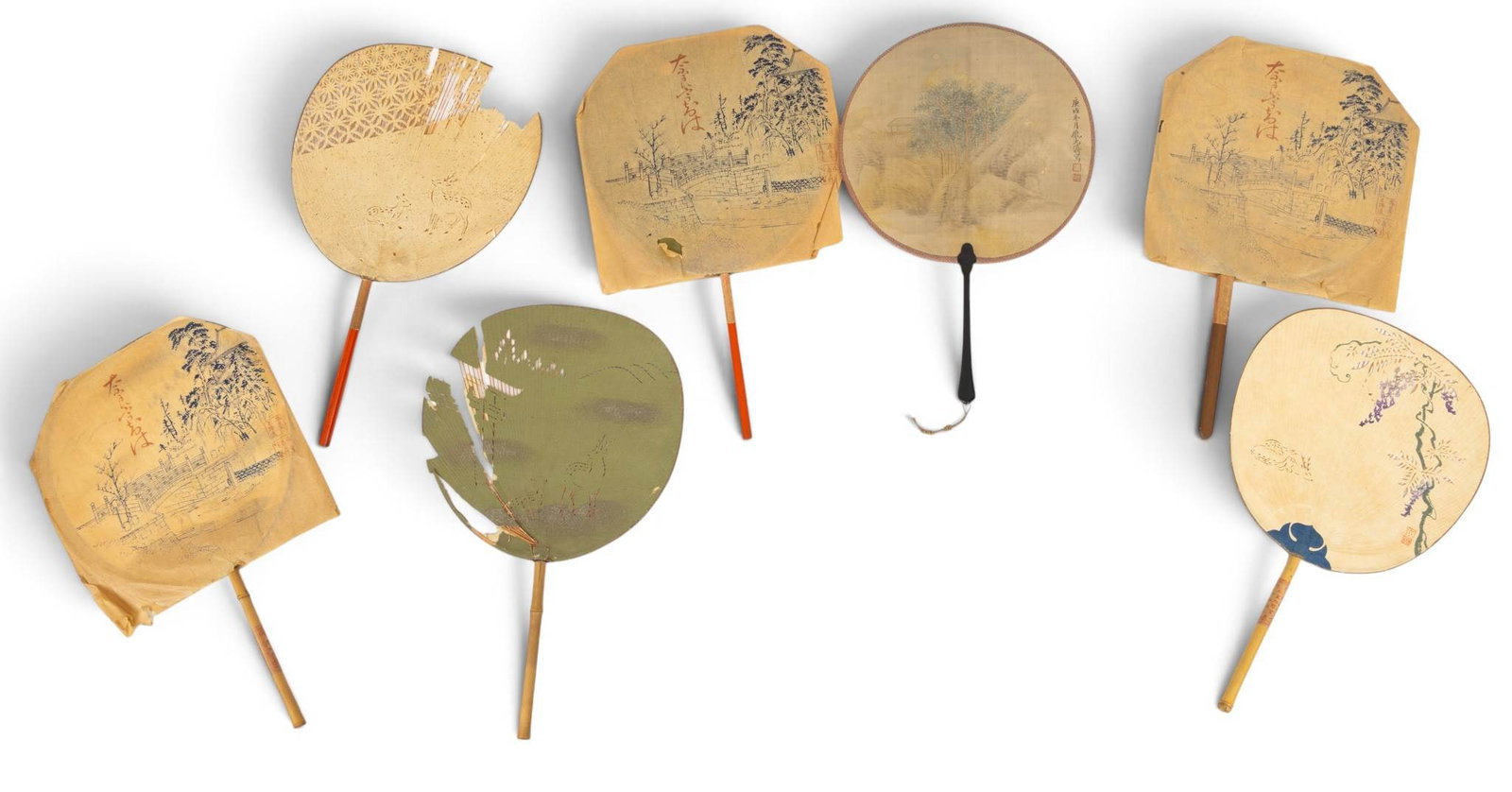 Charles Lang Freer (American, 1854-1919) Chinese and Japanese Paper Fans Early 20th C., Coll. of (1 of 4)